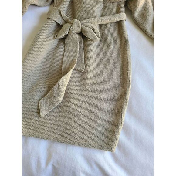 Lulus Sweater Dress Women's XS Green Knit Long Sleeve Tie‎ Front Wrap V-Neck - Picture 4 of 8